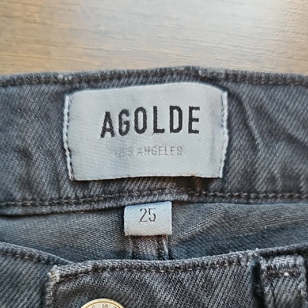Agolde Distressed Chewed Hemline Toni Jeans, Mid-Rise, Black, Size 25